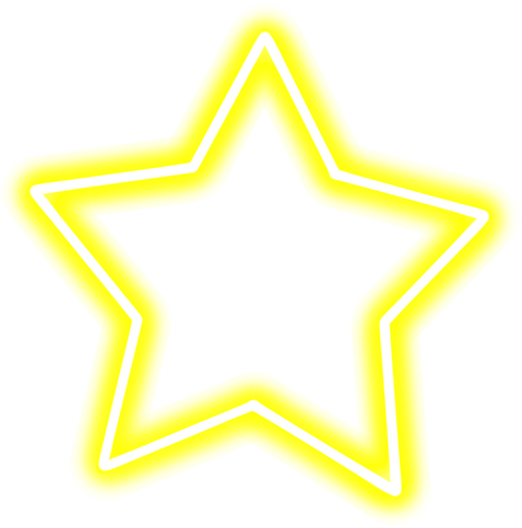 Yellow neon star icon